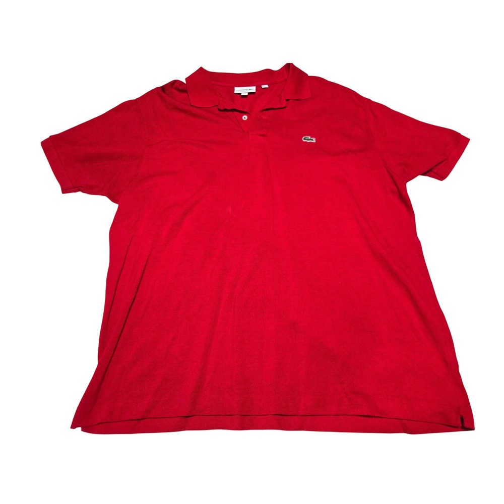 Lacoste Classic Fit Red Polo Shirt Men's US XL Short Sleeve‎ Pique